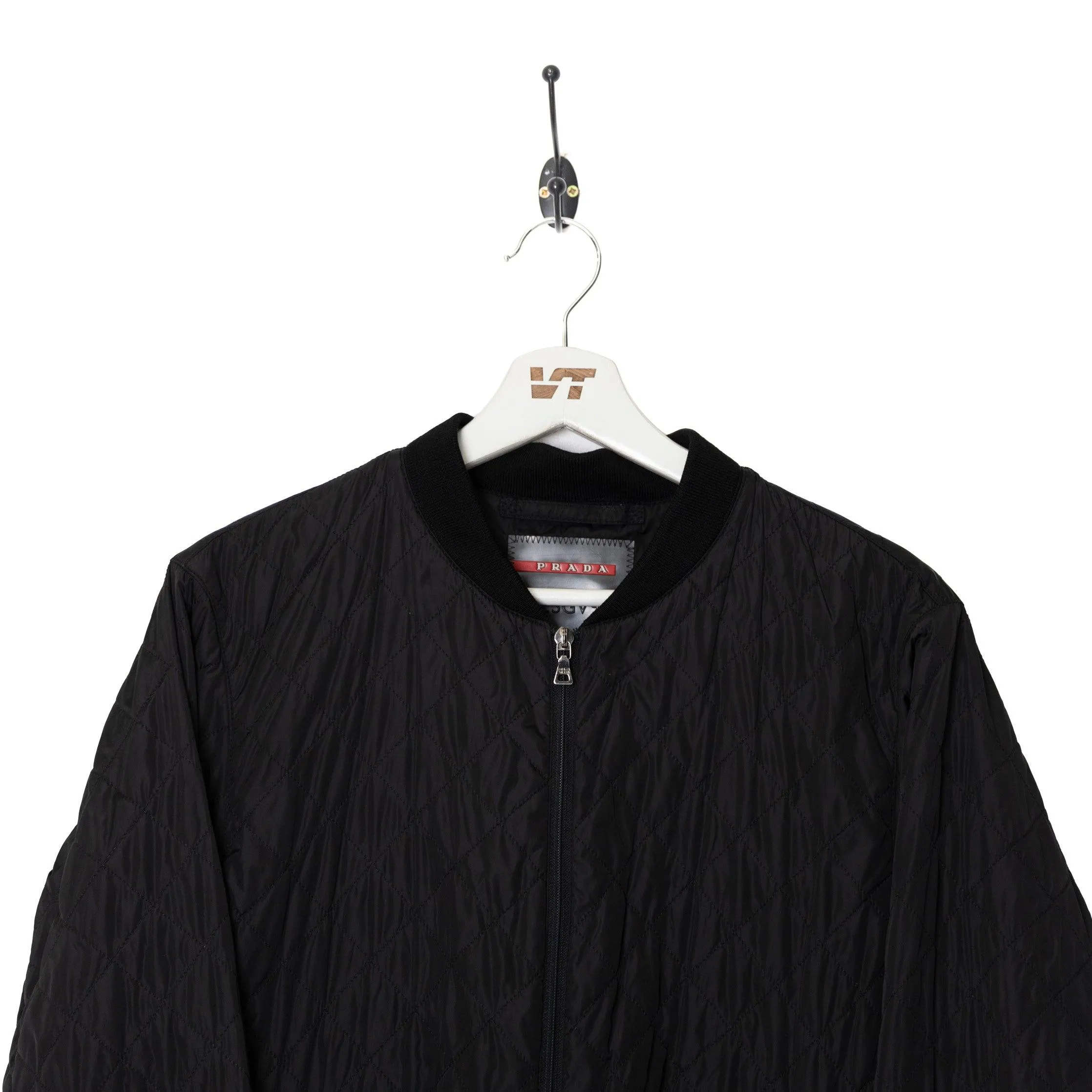 Prada Blackout Quilted Bomber Jacket