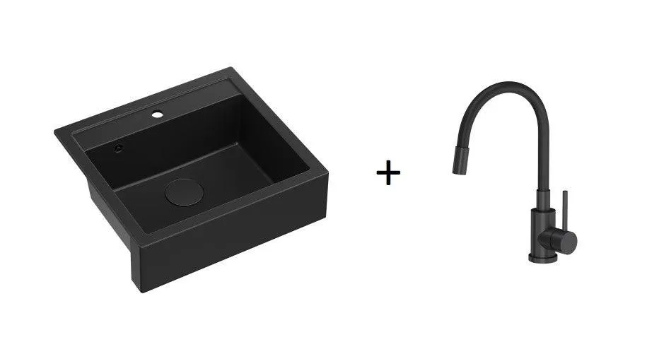 Quadron Bill 110 Pure Carbon, belfast granite sink