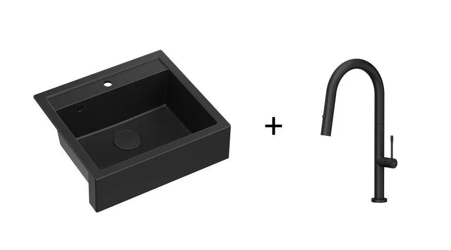 Quadron Bill 110 Pure Carbon, belfast granite sink