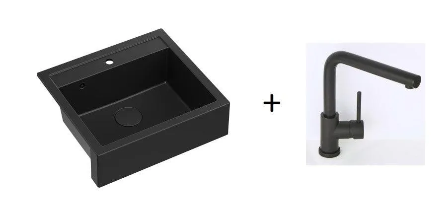 Quadron Bill 110 Pure Carbon, belfast granite sink