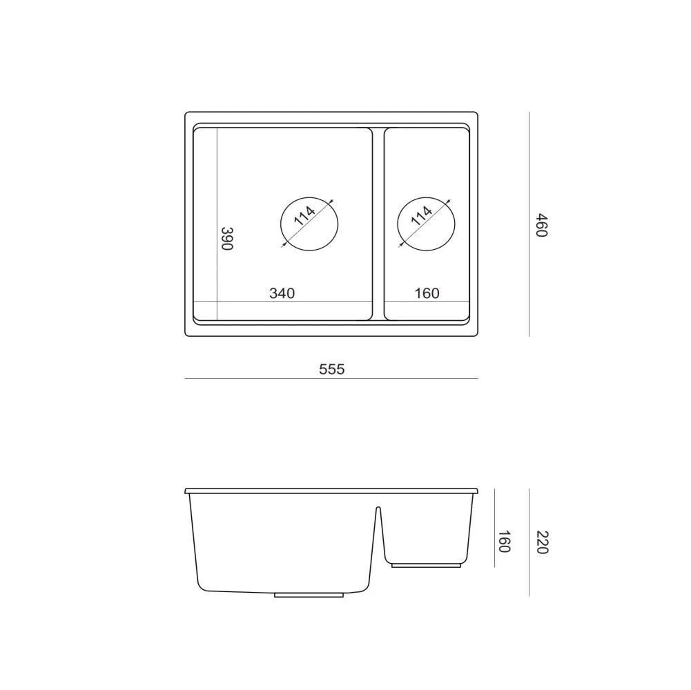 Quadron Logan 151 Pure Carbon, topmount or undermount sink