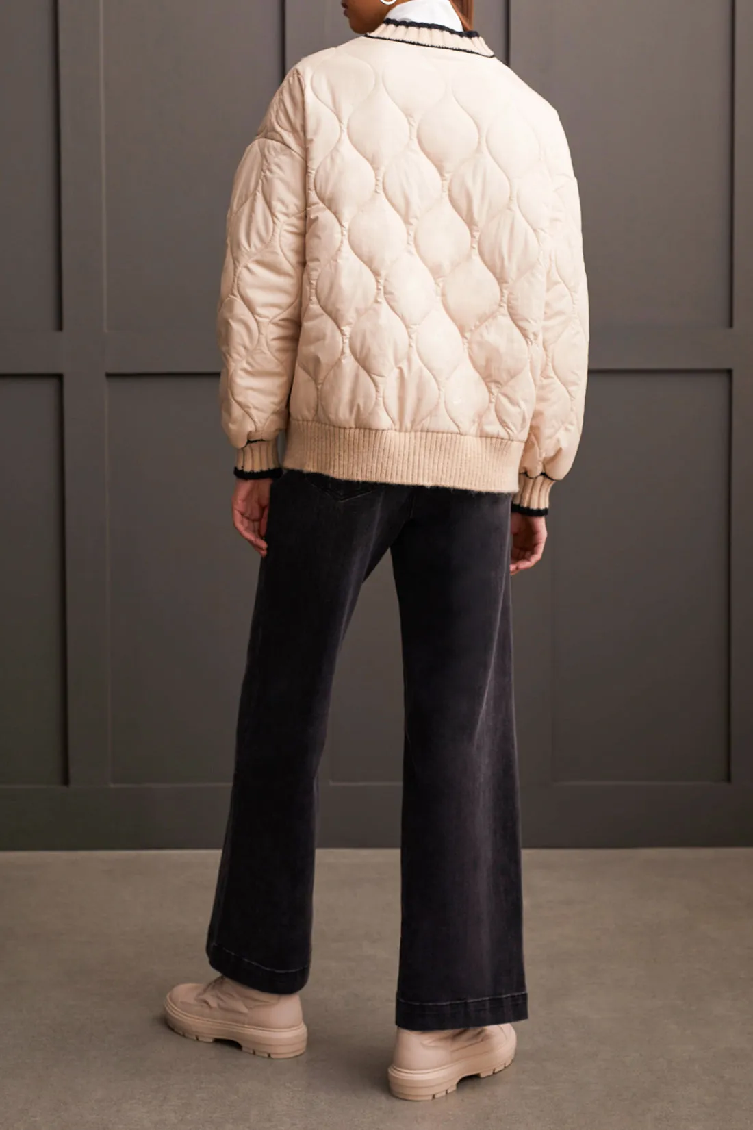 Quilted Cardigan Sweater Jacket