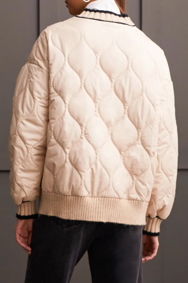 Quilted Cardigan Sweater Jacket