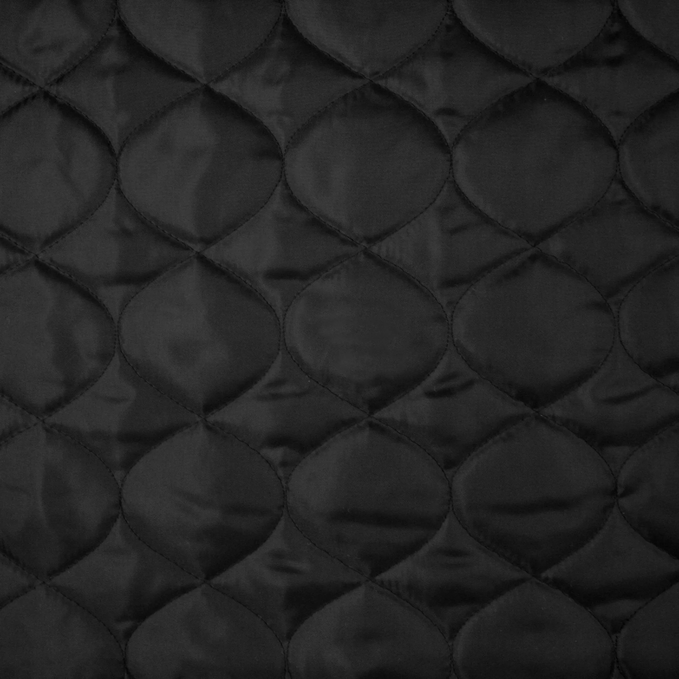Quilted Polyester Lining - Black