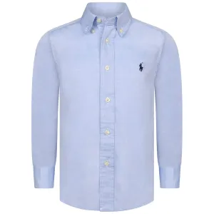 Ralph Lauren Boys Blue Cotton Oxford Shirt