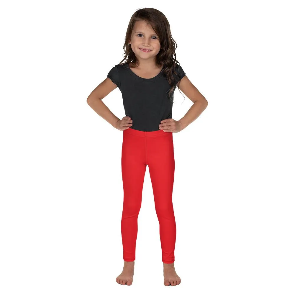 Solid Hot Red Kid's Leggings