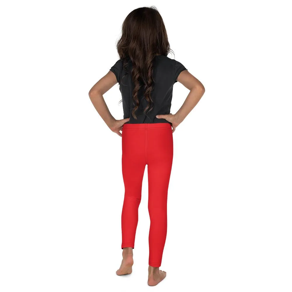 Solid Hot Red Kid's Leggings