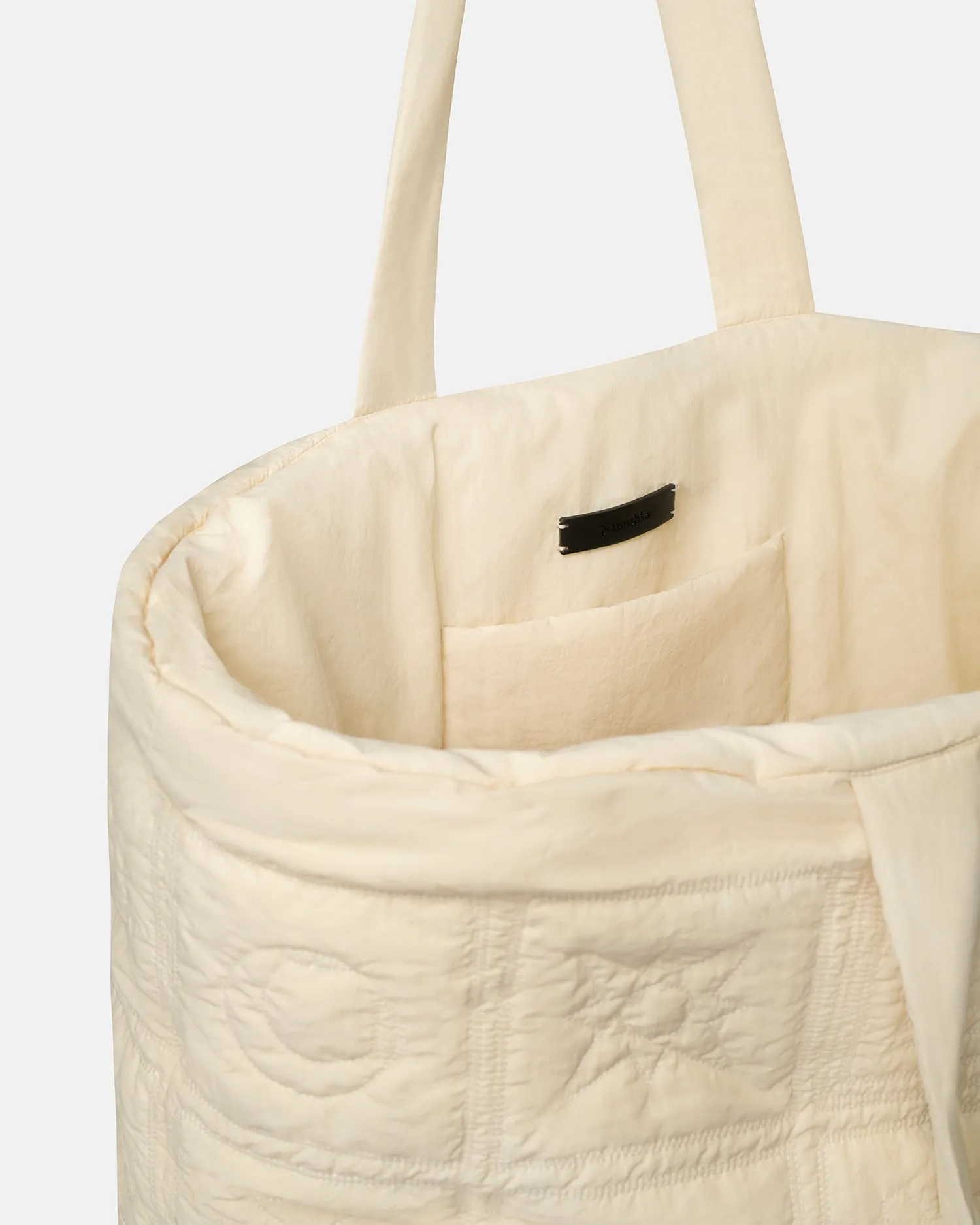 Symbol - Quilted Tech-Poplin Tote - Creme