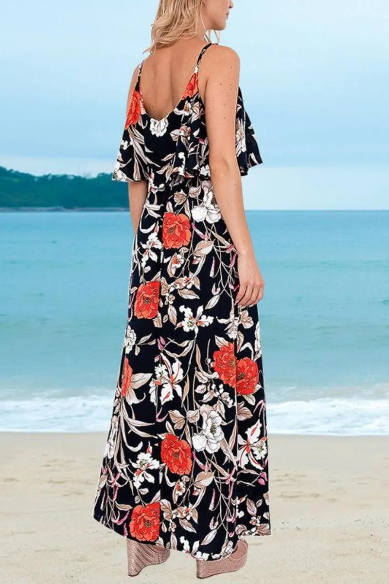 Tie Dye Stripe Casual Modern Plus Size Maxi Dress