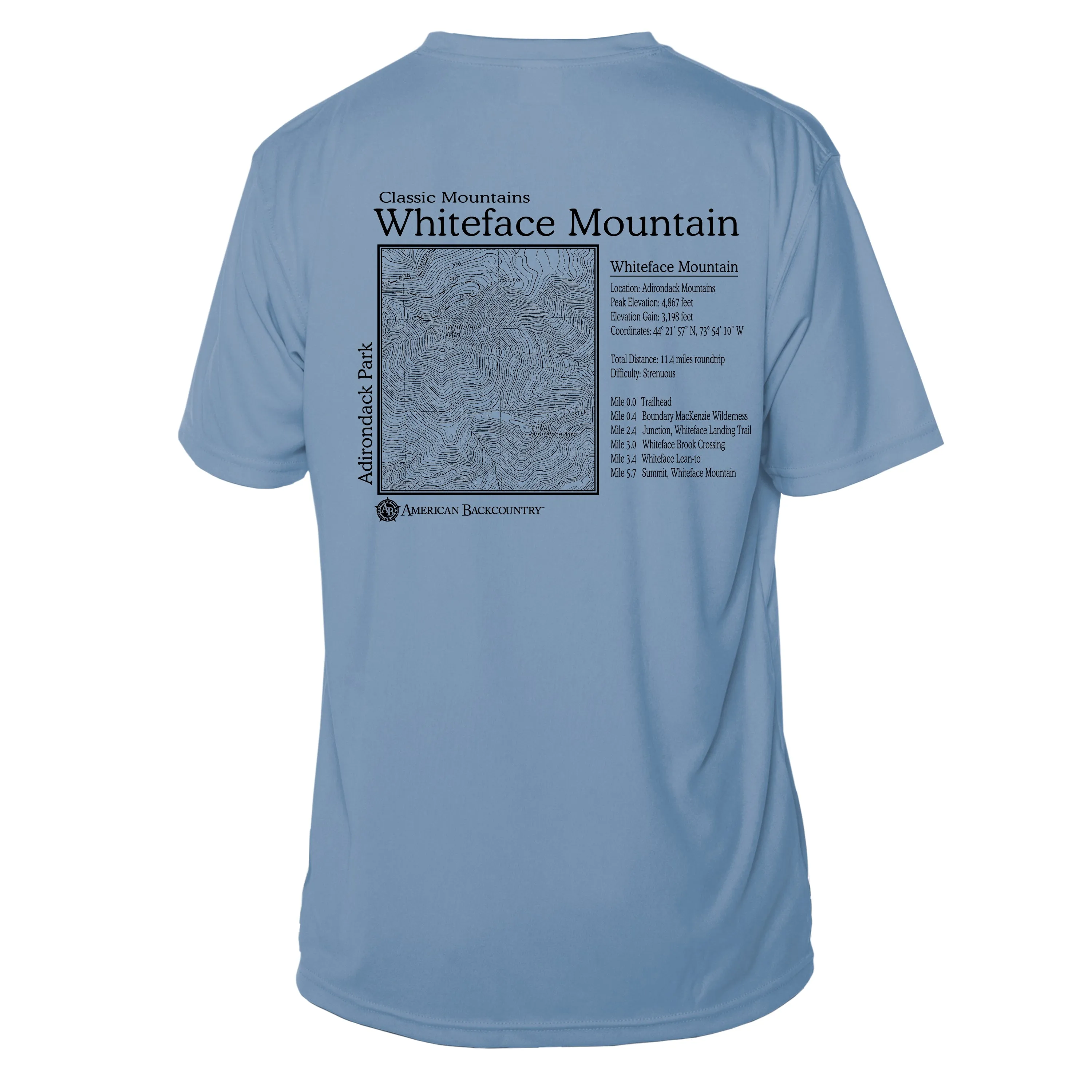 Whiteface Mountain Classic Mountain Short Sleeve Microfiber Men's T-Shirt